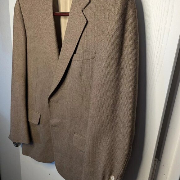 Jordan Marsh brown suit Jacket sz 48 (check last photo) - Picture 2 of 15